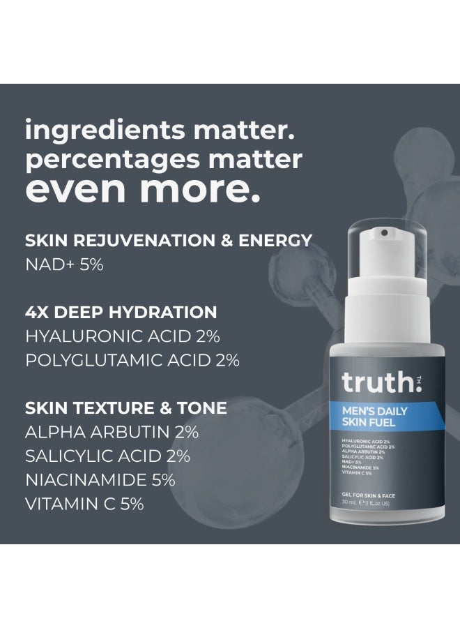 truth 진실 Men's Daily Skin Fuel 30 ml. NAD+ HYALURONIC ACID + NIACINAMIDE + VITAMIN C - Image 5